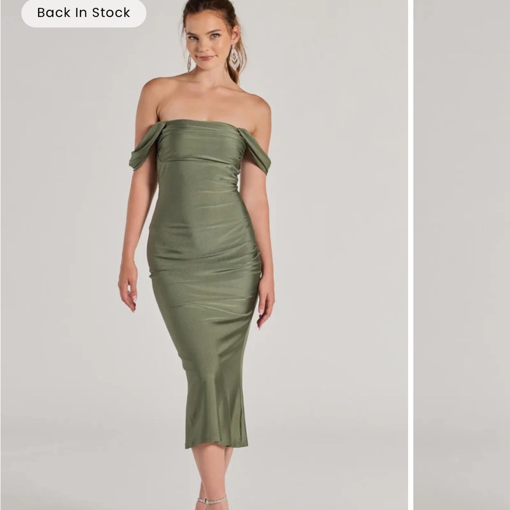 Windsor Olive Green Midi Dress size XL